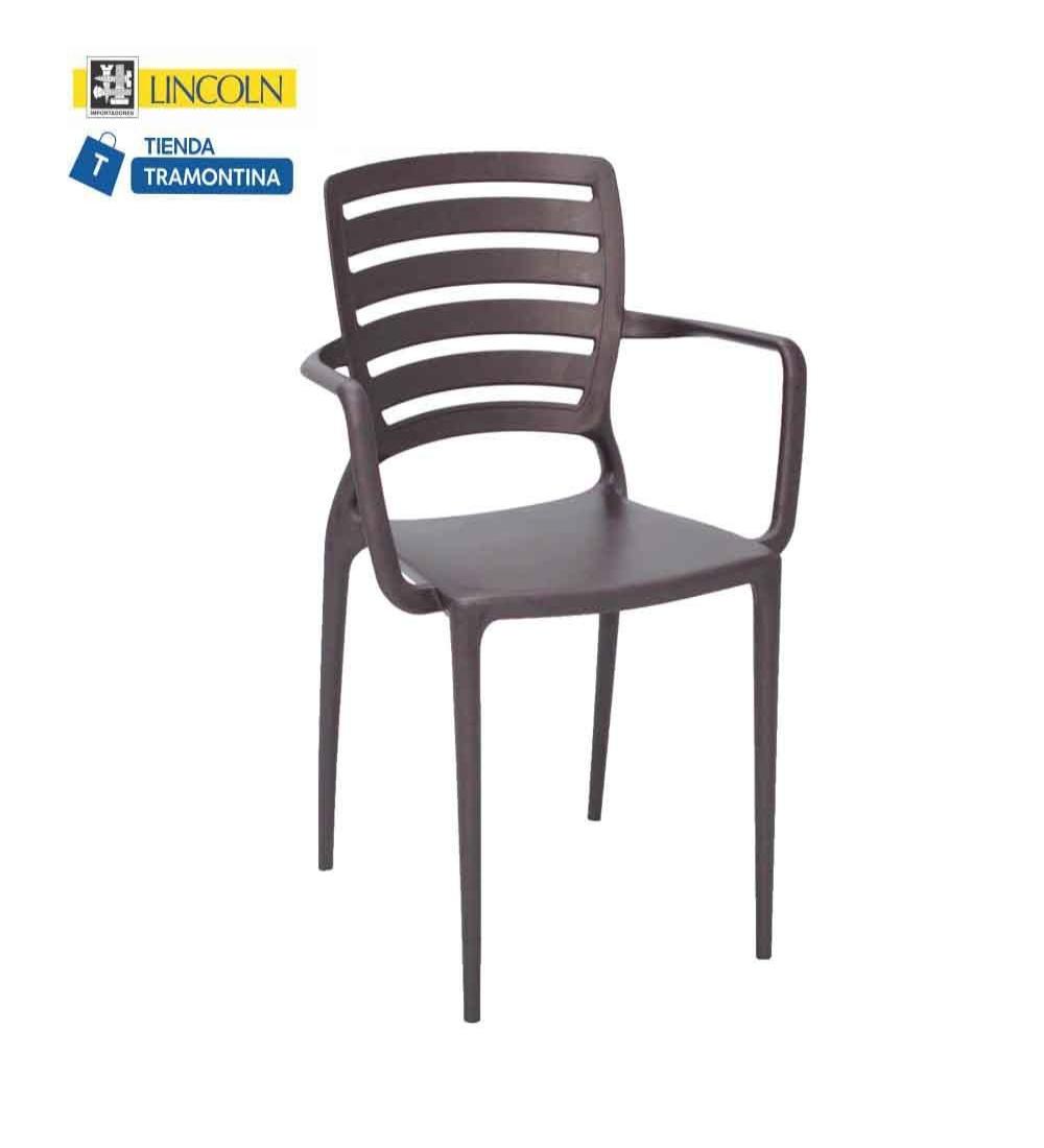 SILLA SOFIA C/ POSA BRAZO TRAMONTINA MARRÓN